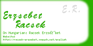 erzsebet racsek business card